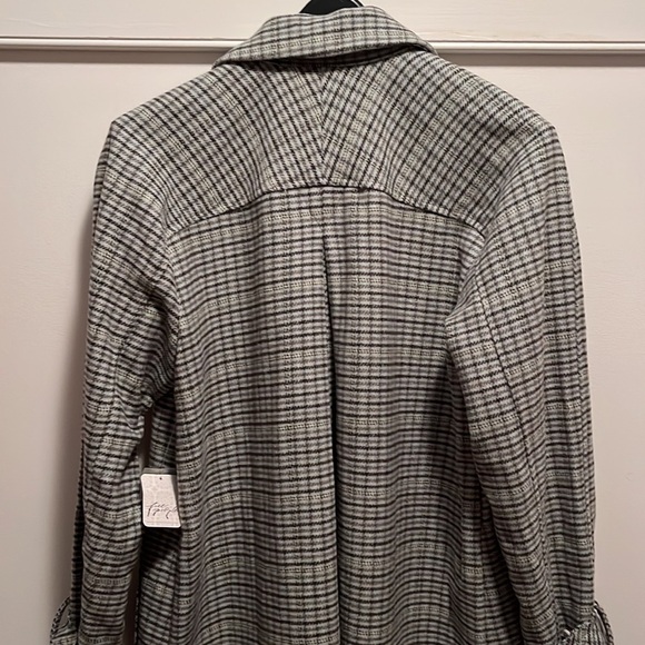 Free People Plaid Wool Trench Coat NWT Small - Picture 9 of 17